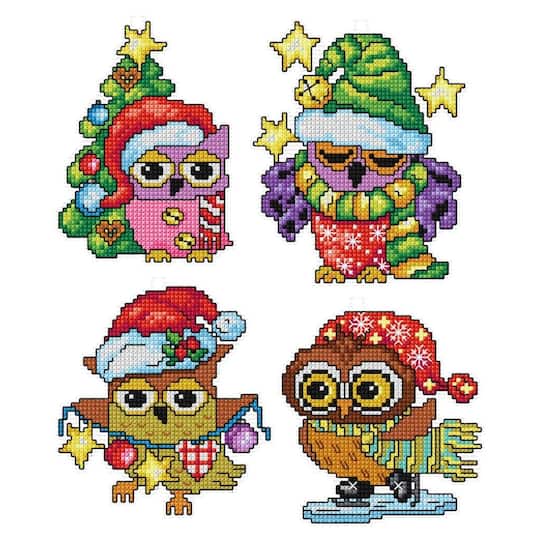 Orchidea Owl Set Plastic Canvas Plastic Canvas Counted Cross Stitch Kit